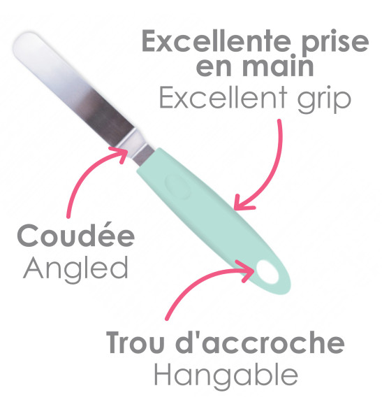 SCRAPCOOKING - Mini spatule coudée en inox - 5 CM