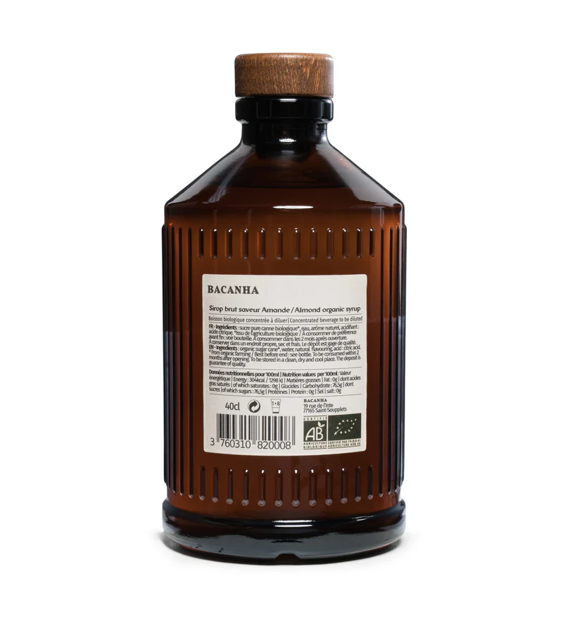 
BACANHA - Sirop Amande Brut - Biologique - 400 ml 