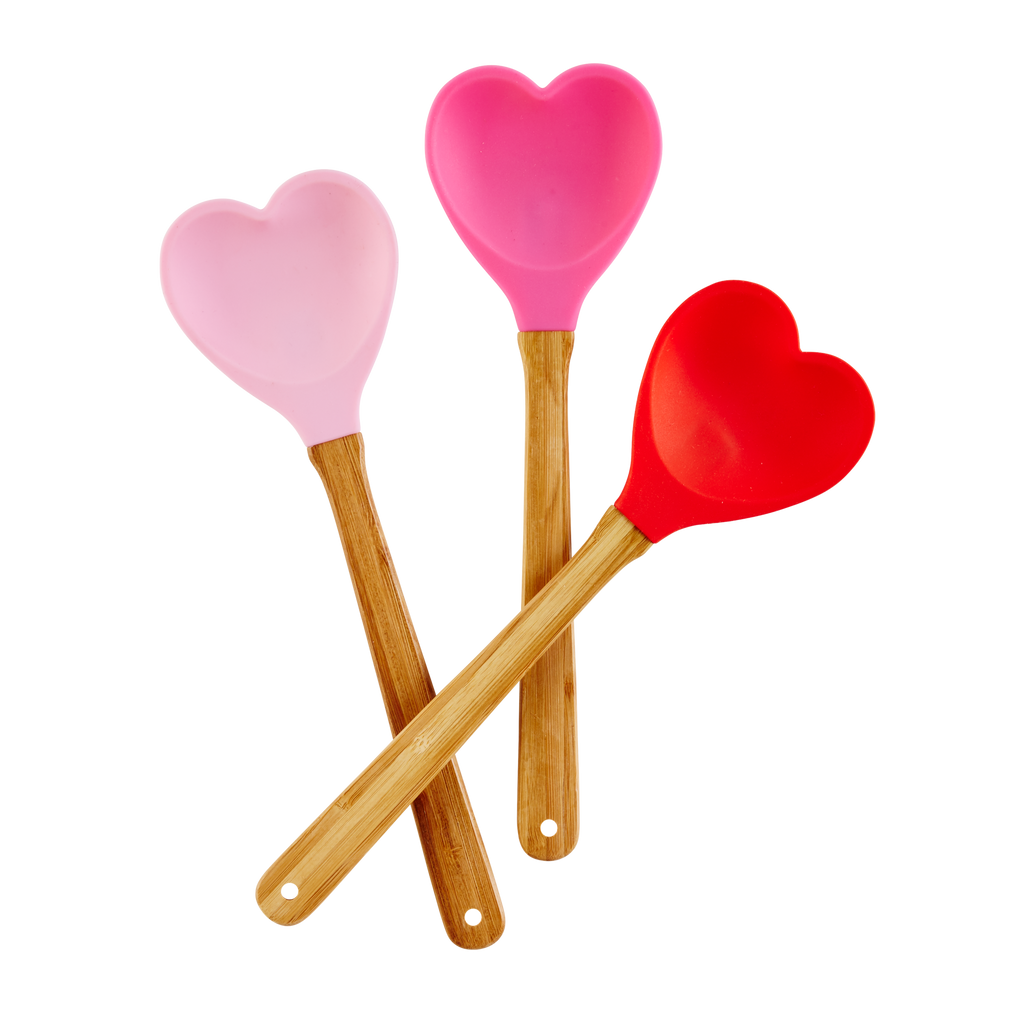 RICE - Spatule coeur en silicone - Rouge 