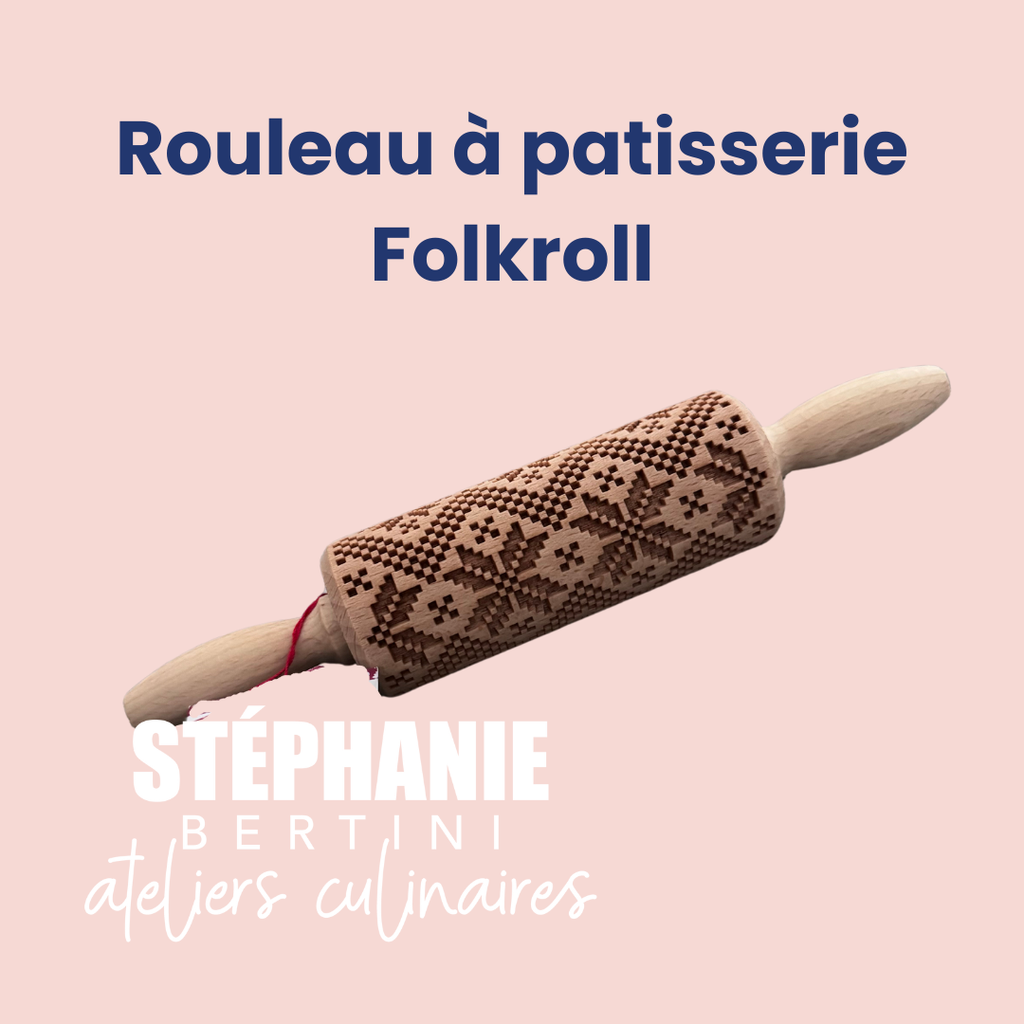 Folkroll - Rouleau à empreintes en bois - 23 CM - Thème Noël - Scandinavian