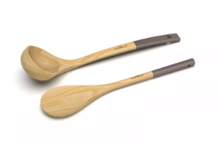 COOKUT - Set Cuillère et Louche en bois - MOKA