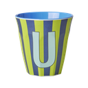 RICE - Lettre "U" Bleu lignée - Gobelet 250 ML - MEDIUM  