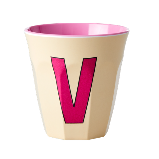 RICE - Lettre "V" Rose - Gobelet 250 ML - MEDIUM 