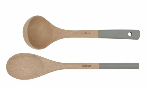 COOKUT - Set Cuillère et Louche en bois - PERLE