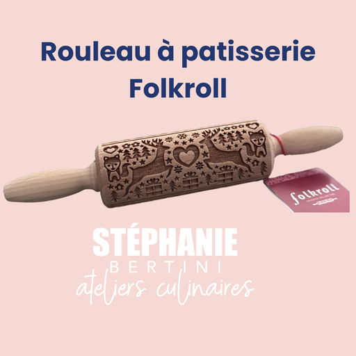 Folkroll - Rouleau à empreintes en bois - 23 CM - Thème Noël - Magic Christmas